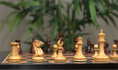 Morphy Cooke 1849-50 Vintage 3.5" Reproduction Chess Set in Distressed Boxwood/Mahogany Stained