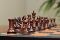 Commemorative Signature Series 3.625" Staunton Chessmen by MANDEEP SAGGU in Distressed/ Mahogany Stained Boxwood