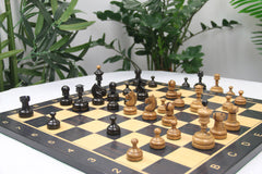Reproduction Vintage 1930 German Knubbel 3.5" Chess Set in Distressed Antiqued and Ebonised Box wood