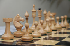 Soviet USSR 1970 Reproduced 4" Chess set in Ebony and Natural Boxwood