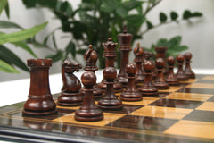 The Jaques Tournament Anderssen “Drop-Jaw” Replica Chessmen Original Vintage Look & Mahogany – 4.4" King