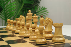 Dubrovnik 1950 Vintage Reproduction 3.75" Chess set in Natural Boxwood & Golden Rosewood