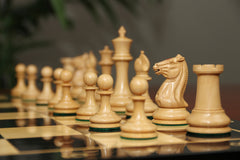 Morphy Cooke 1849-50 Vintage 3.5" Reproduction Chess Set in Natural/Mahogany Stained Boxwood