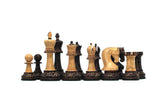 Leningrad Series 4" Luxury Staunton Chess Set in Black Burnt Boxwood