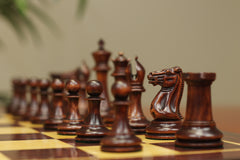 NATHANIEL COOKE SERIES 1849 Distressed/Mahogany Boxwood Chess Set King: 3.625"