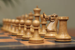 Walter Grimshaw 1854 Reproduced Staunton 3.5" Distressed/Mahogany Stained Boxwood Chessmen