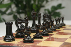 Vintage Continental Club Reproduction 3.25" Ebony & Original Aged Look Boxwood Chess Set