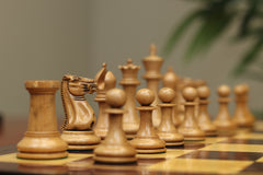 NATHANIEL COOKE SERIES 1849 Ebony and Distressed Boxwood Chess Set King: 3.625"