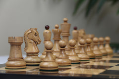 The Fischer Dubrovnik 1970 Upgraded Version Chess set in Distressed and Mahogany Stained Boxwood