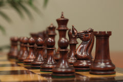 Morphy Cooke 1849-50 Vintage 4.4" Reproduction Chess Set in Distressed Antique/Mahogany Stained Boxwood