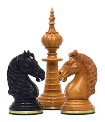 Anglo-Persian Artisan Series 4.75" Luxury Chess set by Mandeep Saggu in Ebony and Antiqued Boxwood