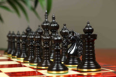 Anglo-Persian Artisan Series 4.75" Luxury Chess set by Mandeep Saggu in Ebony and Natural Boxwood