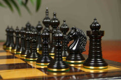 Anglo-Persian Artisan Series 4.75" Luxury Chess set by Mandeep Saggu in Distressed Boxwood and Ebony