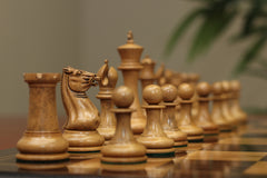 Morphy Cooke 1849-50 Vintage 4.4" Reproduction Chess Set in Distressed Antique/Mahogany Stained Boxwood