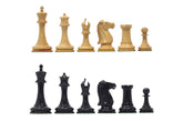 The Leuchars Series Luxury Staunton Reproduced 3.6" Chess Pieces in Natural Boxwood/Ebony