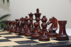 Henri Chavet Reproduced Chess Set in Distressed and Mahogany Stained Boxwood- 3.75" King Height