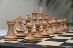 Henri Chavet Reproduced Chess Set in Distressed and Ebonised Boxwood- 3.75" King Height