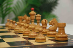 Reproduction Vintage 1930 German Knubbel 3.5" Chess Set in Original Vintage Look and Red Gilded Box wood