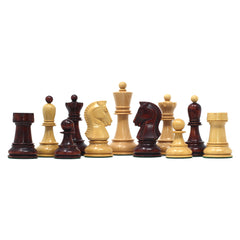 The Fischer Dubrovnik 1970 Upgraded Version Chess set in Natural and Mahogany Stained Boxwood