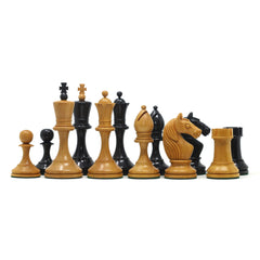 Soviet USSR Moscow 1925 Historical Reproduced 4" Chess set in Ebony & Original Aged Look Antiqued Boxwood