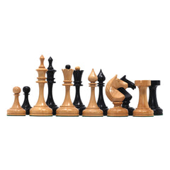 Soviet USSR 1970 Reproduced 4" Chess set in Ebony and Natural Boxwood