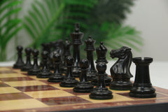 Standard Players Series – Library Size 3.5" Chess Set in Natural & Ebonised Boxwood