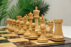 The Jaques Tournament Anderssen “Drop-Jaw” Replica Chessmen Natural Boxwood & Ebony – 4.4" King