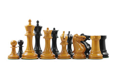 Anderson 1855-60 Reproduction 4.4" Staunton Chessmen in Antiqued Boxwood & Ebony