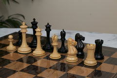 B & Company Reproduced Staunton 4.4" Non-Antiqued/Ebony Chessmen