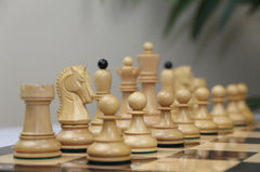 The Fischer Dubrovnik 1970 Upgraded Version Chess set in Natural and Ebony Boxwood