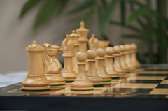 NATHANIEL COOKE SERIES 1849 Natural Boxwood/Ebony Chessmen King: 3.625"