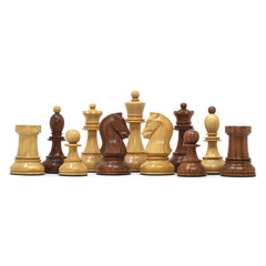Dubrovnik 1950 Vintage Reproduction 3.75" Chess set in Natural Boxwood & Golden Rosewood