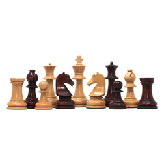 Henri Chavet Reproduced Chess Set in Natural and Mahogany Stained Boxwood- 3.75" King Height