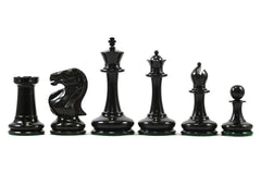 Vintage Continental Club Reproduction 3.25" Ebony/Antiqued Boxwood Chess Set