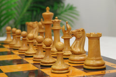 1849 Early Version Reproduced 4.4" Chess Set in Original Aged Antiqued Boxwood/Ebony