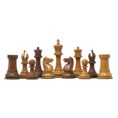 The Jaques Tournament Anderssen “Drop-Jaw” Replica Chessmen Original Vintage Look & Golden Rosewood– 4.4" King (Copy)