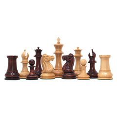 Nathaniel 1849 Reproduction Vintage 4.4" Chess Pieces Natural/Mahogany Stained Boxwood