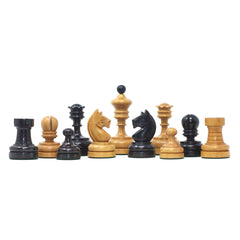 German Knubbel Reproduction Vintage 1930 Chess Set 3.5" in Original Vintage Look and ebonised Box wood