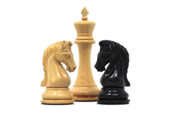 Grand Collection Signature Series Luxury Staunton Chess Pieces in Ebony and Boxwood: King Size 4.4"