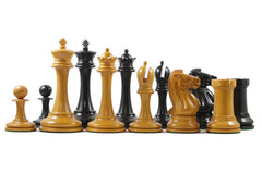 B & Company Antique Reproduction Chess Set in Antiqued Box wood & Ebony wood