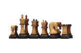 Leningrad Series 4" Luxury Staunton Chess Set in Burnt Gold Rosewood & Boxwood