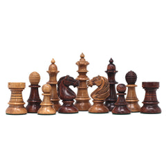 Old Vienna Style Coffee House 1900 Reproduction 4.5" Distressed /Mahogany Stained Chess set