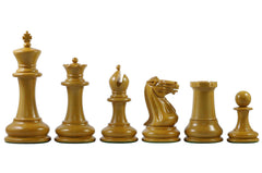Jaques Reproduction 1850-55 Staunton 4.4" Ebony/ Antiqued Boxwood Chess Pieces
