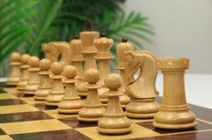 Zagreb '59 Series 3.75" Luxury Chessmen in Natural Boxwood & Mahogany Gilded