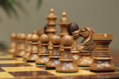 Old Vienna Style Coffee House 1900 Reproduction 4.5" Distressed /Mahogany Stained Chess set