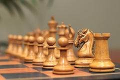 Commemorative Signature Series 3.625" Staunton Chessmen by in Distressed Boxwood/Ebony