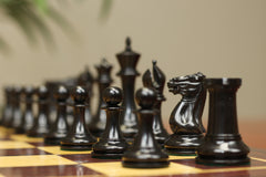 NATHANIEL COOKE SERIES 1849 Ebony and Distressed Boxwood Chess Set King: 3.625"