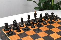 Soviet USSR Moscow 1925 Historical Reproduced 4" Chess set in Ebony & Distressed Antiqued Boxwood