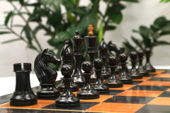 Soviet USSR Moscow 1925 Historical Reproduced 4" Chess set in Ebony & Lacquered Antique Boxwood
