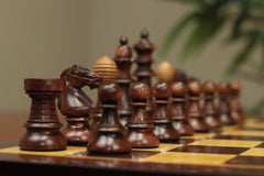 Old Vienna Style Coffee House 1900 Reproduction 4.5" Distressed /Mahogany Stained Chess set